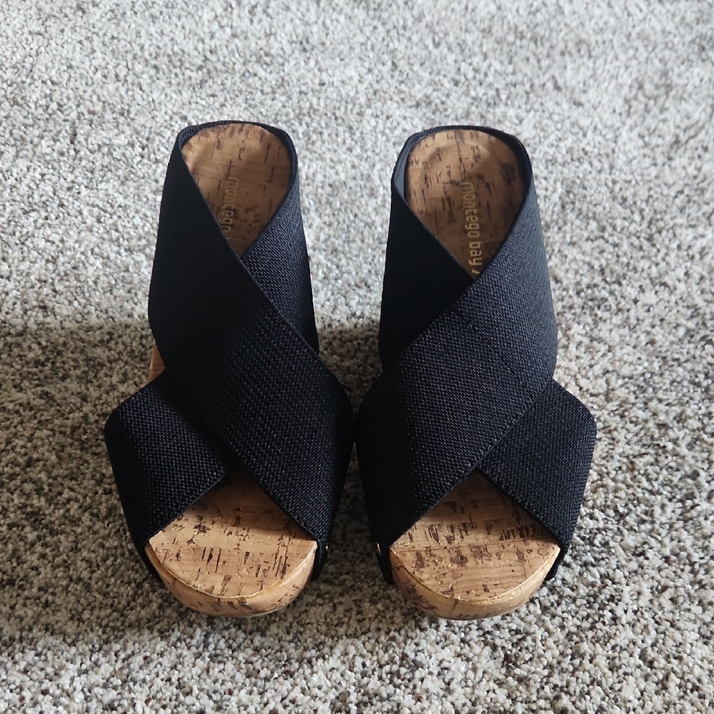 Montego Bay Club Black Crisscross Mules